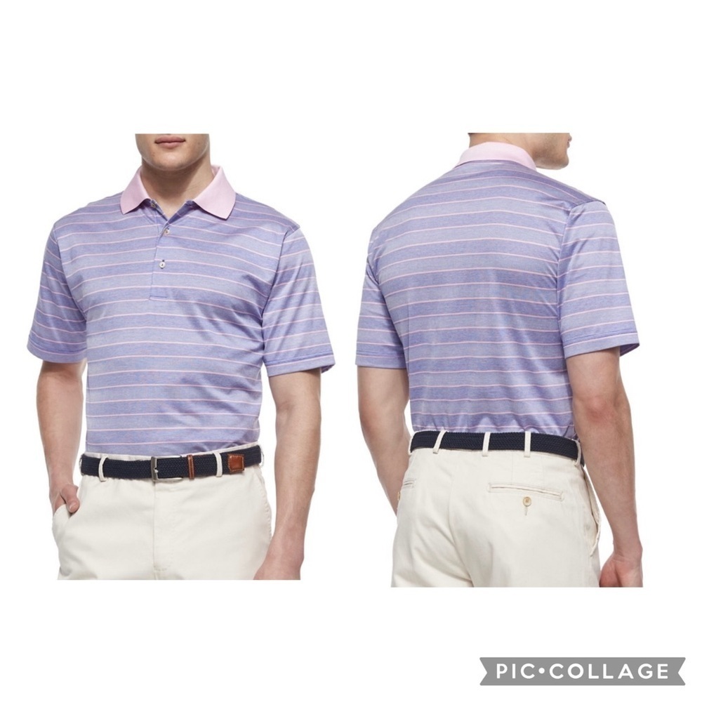 PETER MILLAR / Striped Polo Size XXL